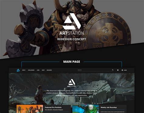 Artstation Redesign Concept Behance