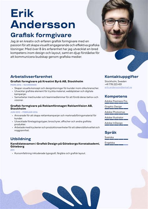 Cv Grafisk Formgivare Skrivtips Och Cv Exempel Cvmall Se