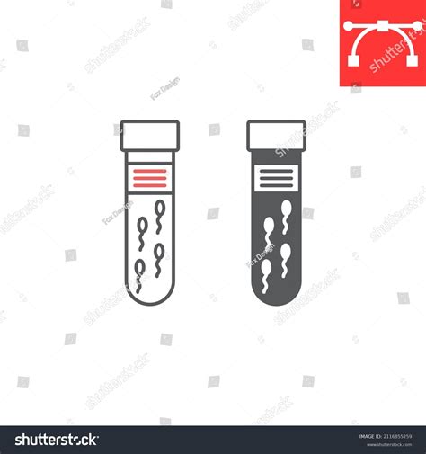 Sperm Test Tube Line Glyph Icon Stock Vector Royalty Free 2116855259