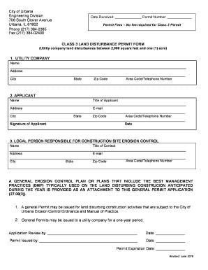 Fillable Online Urbanaillinois Class Permit Application For Utility