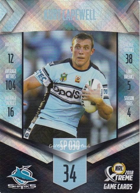 Nrl Xtreme Silver Parallels Sp Kurt Capewell Cronulla Sharks