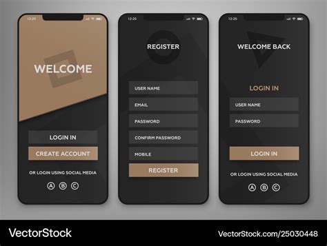 Ui ux mobile application interface design Vector Image