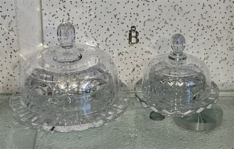 Vintage Pair Of Mikasha Crystal Butter Dishes Etsy