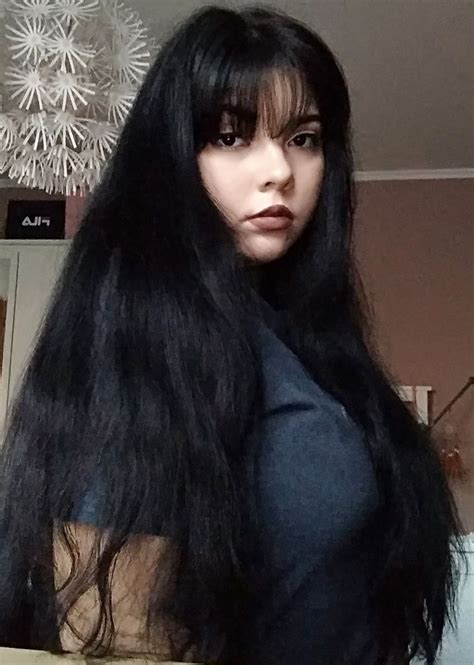 Straight Bangs Long Black Hair