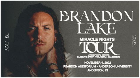 Brandon Lake Bringing Miracle Nights Tour To Anderson University ...