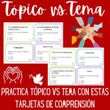 T Pico Vs Tema Tarjetas De Comprensi N By Bilingual Teaching Made Easy