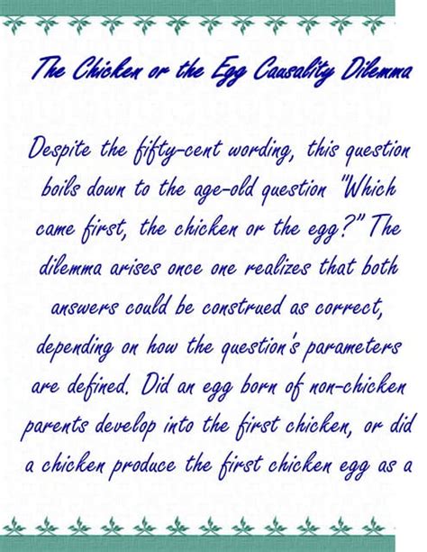 The Chicken Or The Egg Causality Dilemma | PDF