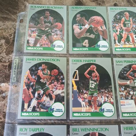 Rare 1990 Nba Hoops Basketball Collector 9 Card Set Dallas Etsy