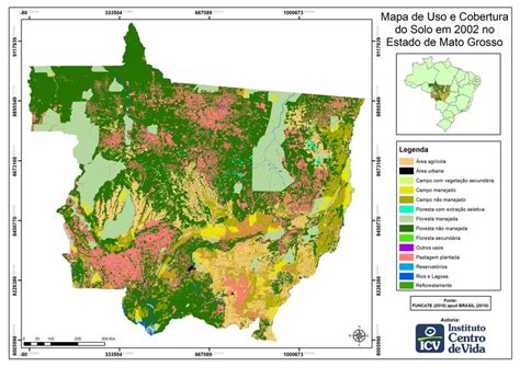 Mapa De Uso E Cobertura Da Terra Em 2002 No Estado De Mato Grosso