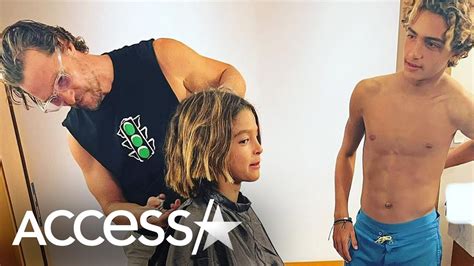 Matthew Mcconaughey Cuts Son Livingstons Hair In Rare Photo Youtube