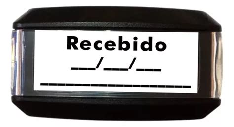 Carimbo Automatico Recebido Data E Assinatura 14x38mm Cor Da Tinta