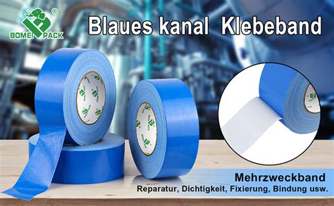 Bomei Pack Rollen Klebeband Blau Duct Tape Panzertape Wasserfest