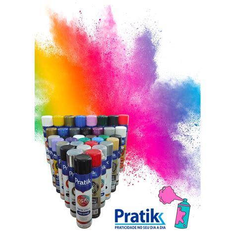 Tinta Spray Pratik Várias Cores 400ML Uso Geral Shopee Brasil