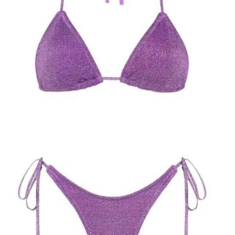 Triangle Sparkle Purple Bikini Top Extra Depop