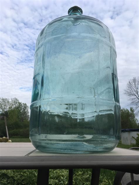 Large 5 Gallon Blue Glass Bottle With Crate Carboy Demijohn