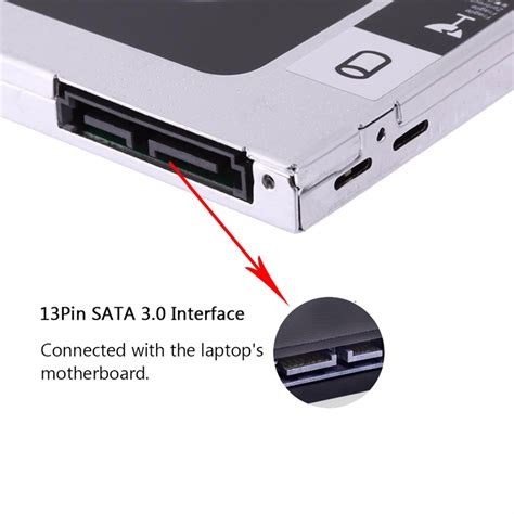 Aluminium Optibay 127mm Sata 30 2nd Hdd Caddie Ssd Cd Dvd Fallen Gehäbenutzen Rodeln Für