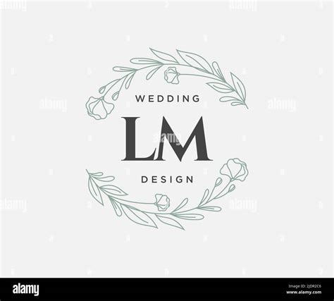 Lm Initials Letra Boda Monograma Colecci N Logotipos Mano Dibujados