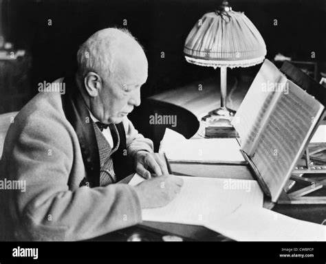 Richard Strauss (1864-1949), German composer writing music in his 80's ...