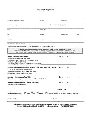 Fillable Online Printable Registration Form Pdf Stfx Fax Email Print