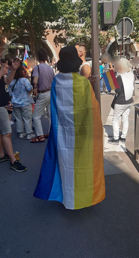 My Second Pride With My Aroace Flag In Paris R Aromanticasexual