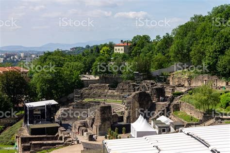 Roman Ruins Of The Theatre Gallo Romain De Lyon France Stock Photo