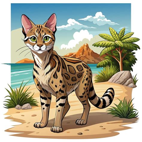 El lince genet común es un vector de la playa Vector Premium