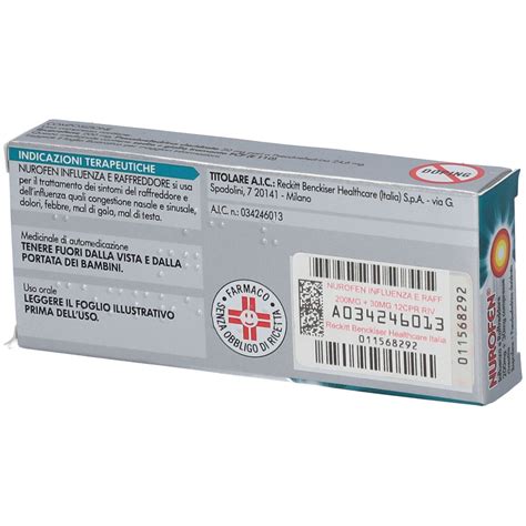 Nurofen Influenza E Raffreddore Mg Mg Compresse Rivestite Pz