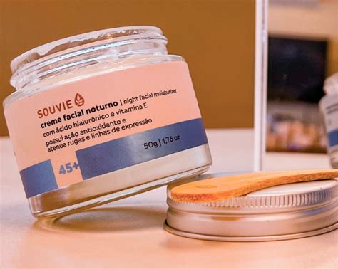 Souvie 45 Creme Facial Noturno Orgânico Ácido Hialurônico Beleza