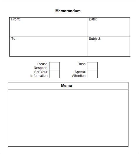 Blank Office Memo Template