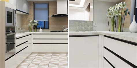 Modern White High Gloss PVC Kitchen Cabinet OP15 PVC05 OPPEIN Home Abuja