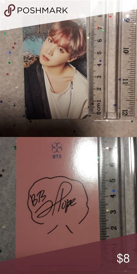 Kpop Bts J Hope Photo Card With Signature Hope Photos Photo Cards Photo