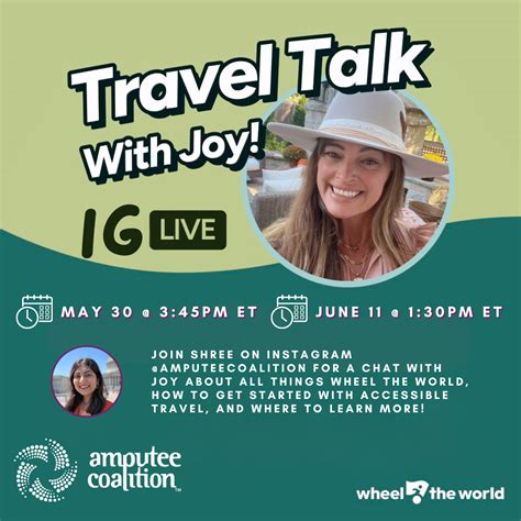 Join Us On Instagram Live For Travel Talk With Joy Thrive Amputee