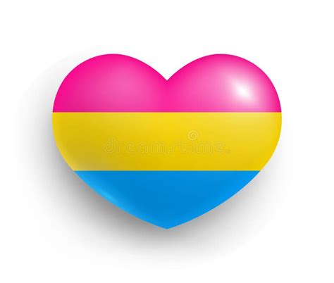 Pansexual Pride Flag Of Heart Shape Glossy Badge Stock Vector Illustration Of Isolated