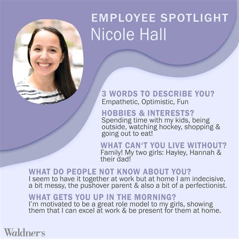 Employee Spotlight Series Nicole Hall Waldners Business Environments