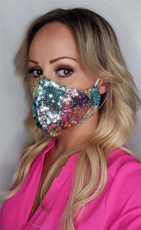 Bling Sequin Sparkle Designer Face Mask By Kicka Custom Design Etsy