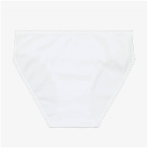 Diacar Girls White Cotton Knickers Childrensalon