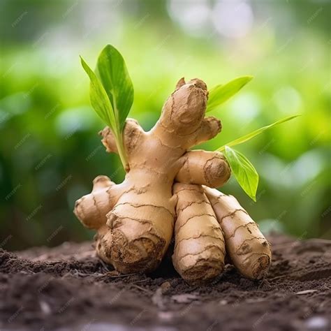 Premium Photo Ginger Rhizome On Nature Background