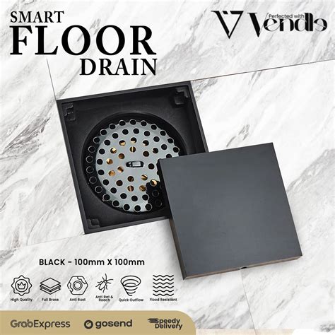 Jual Smart Floor Drain Hitam Saringan Got Anti Bau Floor Drain Kamar