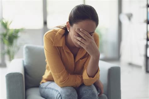 Premium Photo Young Lonely Woman Crying At Home