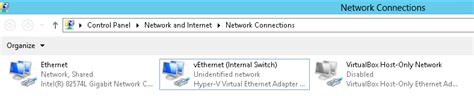 Networking Unidentified Network For HyperV Internal Switch Server Fault