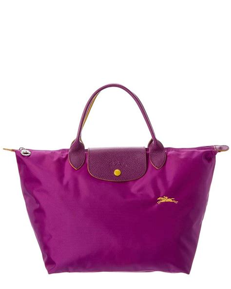 Longchamp Le Pliage Club Medium Nylon Short Handle Tote In Purple Lyst