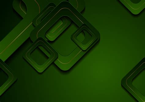 Dark green and golden geometric background with abstract squares ...