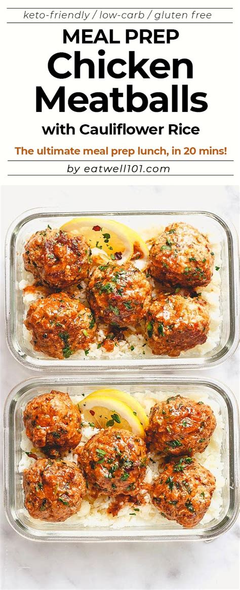 Meal Prep Garlic Butter Chicken Meatballs With Cauliflower Rice Artofit