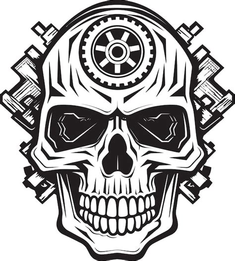 Premium Vector Mechanical Skull Logo A Glimpse Into Cybernetic