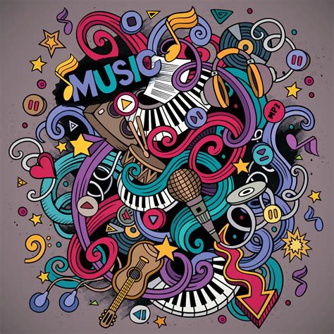 Cartoon Hand Drawn Doodles Musical Illustration 40824109 Vector Art At