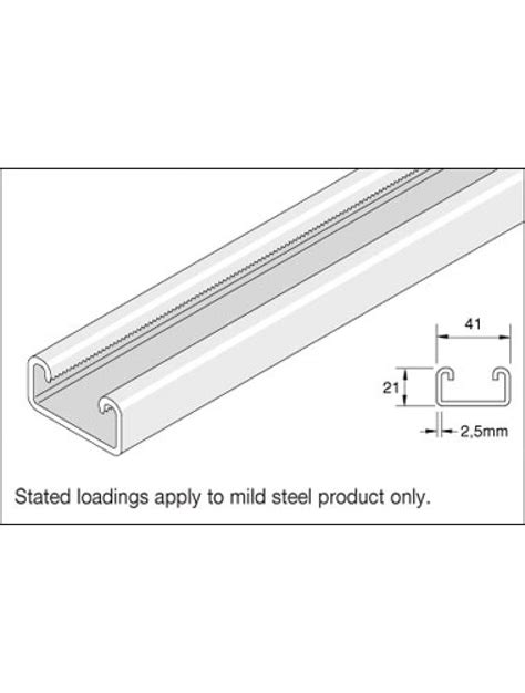 Unistrut Channel 41x 21 Pre Galvanised 3800mm