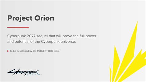 Shinobi On Twitter Cdpr Confirms Project Orion Is A Full Sequel To