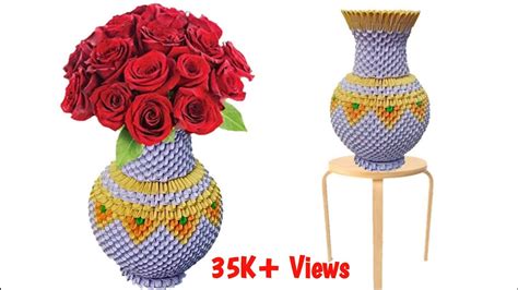 3D Origami Vase 3D Origami Paper Flower Vase Tutorials 3DOrigami