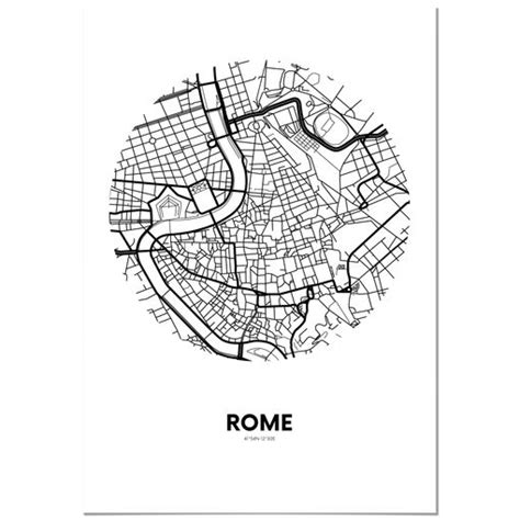 Panorama Cuadro De Aluminio Mapa Círculo De Roma 70x100 Cm con Ofertas