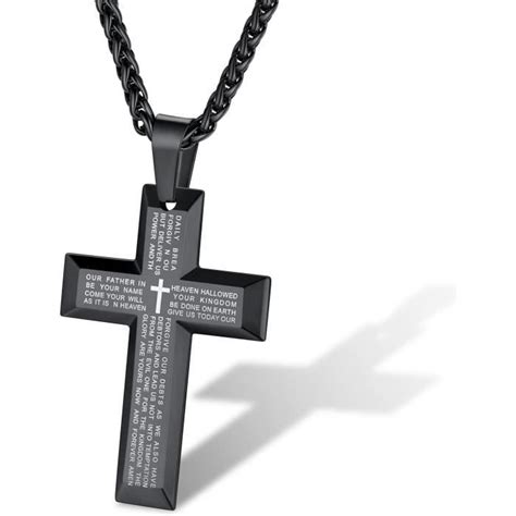 Croix Chretienne Homme Bible Collier Religieux Pendentif Croix Femme